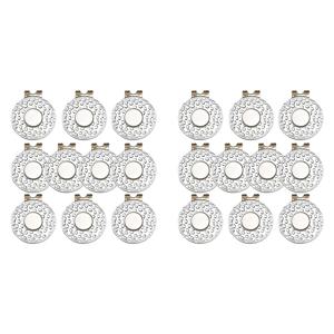 BAAU 20X 마그네틱 골프 모자 클립 골프 장갑 용 볼 마커 홀더 모자 가방 모자 바이저 벨트, 실버