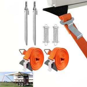 2in1 어닝 스톰 밴드 스트랩 묶음 고정 RV 키트 (Thule, Fiamma, Dometic 어닝 캐노피용) 대부분의 모터홈, 캠퍼, 카라반에 적합