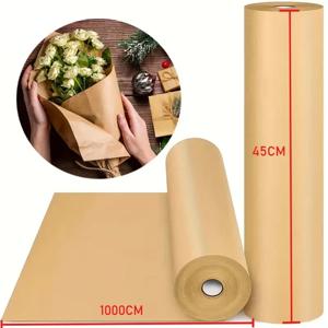 45CM*1000CM 갈색 크래프트 포장지 롤 꽃다발 선물 포장 DIY 공예 및 파티 장식용