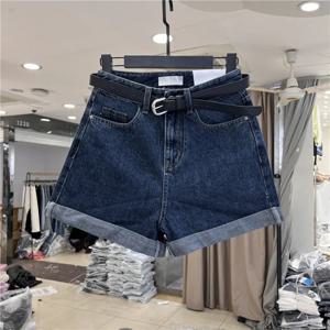 여성 여름 루즈핏 하이웨이스트 숏팬츠 롤업 데님 반바지 얇은 빈티지 패션 팬츠 A라인 바지 캐주얼 팬츠