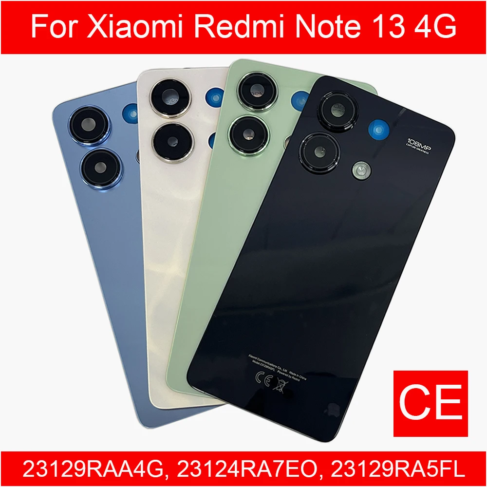 샤오미 레드미 노트 13 4G OEM A+ 백커버, 후면 도어 교체용 배터리 케이스, 후면 하우징 커버 + 접착제 + 카메라 렌즈