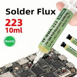 YF-RMA-223 솔더 페이스트 10CC 니들 튜브 타입 로진 솔더 플럭스 수리용 용접 오일 (휴대폰 PCB BGA SMD 리워크용)