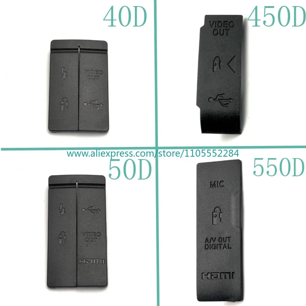 캐논 EOS 40D 450D 50D 550D 카메라 수리 부품용 새 HDMI 호환 마이크 USB 고무 커버 유닛