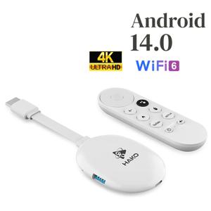 TV 스틱 안드로이드 14.0 RK3518 BT5.4 Wifi6 4K 스트리밍 비디오 디코딩 미디어 플레이어 음성 리모컨 안드로이드 스마트 TV 스틱