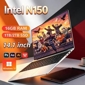 2026년형 프리미엄급 인텔 코어 N150 14.1인치 노트북, 32GB RAM, 2TB SSD, 윈도우 11, 초슬림 디자인, 게이밍 및 사무용, 1920x1080 해상도