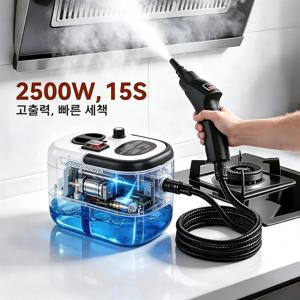 2500W 고압 스팀 청소기, 강력한 카펫 청소 기능, 습식 청소 겸용 진공 청소기, 차량용 스팀 분무기