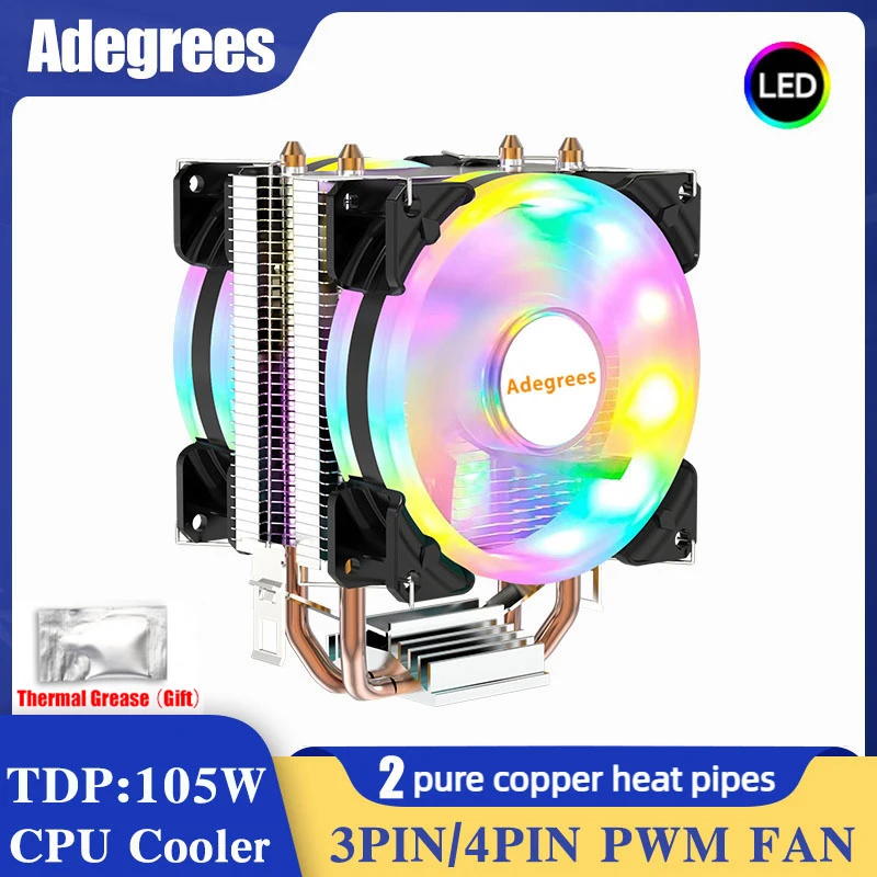 CPU 쿨러 3/4Pin PWM 조용한 PC 라디에이터 Intel LGA 1150 1151 1155 1200 1700 2011 AMD AM3 AM4 90MM 프로세서 냉각 팬