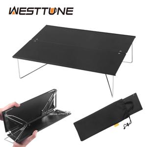 WESTTUNE 컴팩트 미니 캠핑 테이블 휴대용 초경량 접이식 텐트 테이블 하이킹을위한 알루미늄 합금 접이식 야외 테이블