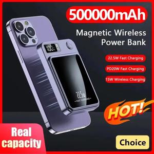 자석식 무선 보조배터리 50000mAh 22.5W 고속 충전 외장 배터리 충전기 (화웨이, 삼성, 아이폰 PD 20W 호환)