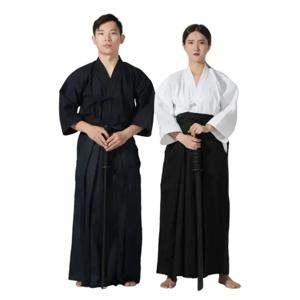 일본 사무라이 하카마 유니폼 남성 여성 전통 검도 아이키도 유니폼 일본 검도 무술 의류 기모노 의상