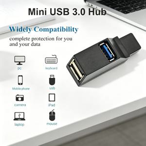 USB 3.0 2.0 회전식 3 포트 허브 분배기, PC 컴퓨터 노트북 MacBook 액세서리용 고속 데이터 전송 다중 확장기