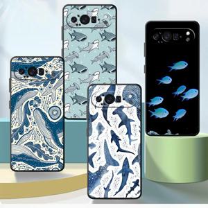 Google Pixel 10A 7a 6a 9a 6 7 8 Pro 8a 10 9 Pro XL용 케이스 펀다 폰 커버 Ocean Shark