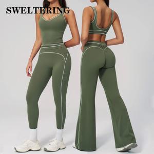 요가복 2PCS 여성 트레이닝복 스포츠 의류 짐웨어 러닝 스포츠 브라 세트 여성 운동복 요가복 애슬레저웨어