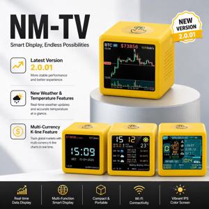 해시레이트 1060KH/s 스마트 TV ESP32 BTC 솔로 로터리 마이너, 컴퓨터 애호가 선물용, 가정용 무소음 데스크탑 시계, 저전력 소비