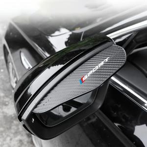 차량 백미러 레인쉴드 레인 아이브로우 레인커버 범용 카본 파이버 리어 뷰 선바이저 스티커 (BMW 스포츠 로고용)