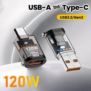 USB 3.2 타입 C 어댑터 OTG 고속 충전 아이폰용 맥북용 아이패드용 화웨이용 120W 10GB 고속 데이터 오디오 전송