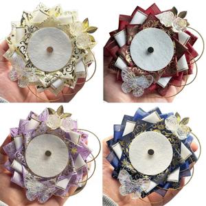 1pc 로제트 배지 홀더 투명 크리스탈 나비 장미 리본 장식 DIY Y2K Itabag 핀 디스플레이 브로치 액세서리 애니메이션 팬들을 위한