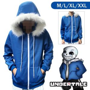 Undertale Sans 코스프레 지퍼 업 후드 티 화이트 모피 칼라 루즈 스웨트 남성 여성 캐주얼 게임 팬 자켓 데일리 코믹 콘