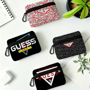 블랙 G-Guess-s 로고 경량 옥스포드 패브릭 동전 지갑 카라비너 ​​후크 디자인 미니 카드 키 정리 가방