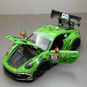 1:32 포르쉐 911 GT3 RS 합금 스포츠카 모델 다이캐스트 장난감 4륜 서스펜션 도어 오픈 사운드 라이트 차량 패션 장식품