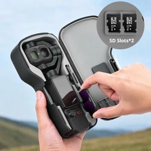 DJI 오즈모 포켓 4P용 보관함 DJI 오즈모 포켓 4P 액세서리용 손목 스트랩이 포함된 풀 커버리지 플립형 보호 케이스