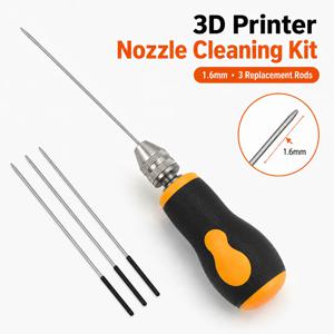 클로그 포크 3D 프린터 액세서리, Φ1.6mm L200mm 청소용 니들 도구 (모든 1.75mm 노즐용), 3D 프린터 노즐 청소 키트