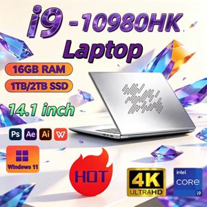 인텔 코어 i9-10980HK, 14.1인치, 견고한 노트북, 8코어, 16스레드, 2.4GHz, 5.3GHz, 16MB, 45W, 32GB RAM, 2TB M.2 SSD, 게이밍 노트북, 사무용.