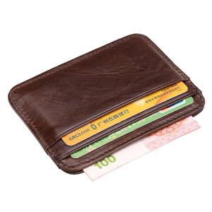 새로운 도착 빈티지 남성 정품 가죽 신용 카드 소지자 작은 지갑 돈 가방 ID 카드 케이스 남성용 미니 지갑
