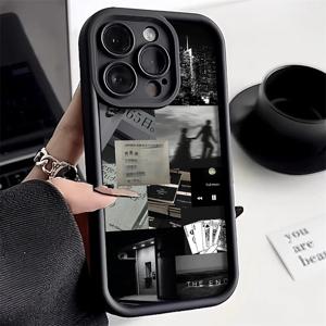 아이폰 16 Pro, 11, 12, 13, 14, 15, 17, 18 Pro Max, 7, 8 Plus, 16e, XR, SE용 부드러운 액체 실리콘 휴대폰 케이스, 트렌디한 패턴의 무광 커버