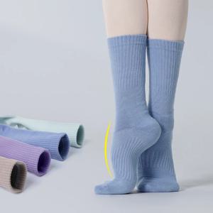 여성 및 남성용 논슬립 댄스 양말, 성인용 모던 발레 연습용 그립 풋드 타이츠 요가 크루 양말