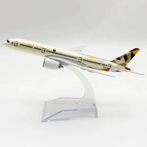 비행기 모형 B787 에티하드 항공 1:400 스케일 16cm 금속 항공기 다이캐스트 미니어처 모형 장난감 베이스 포함 선물 장식품