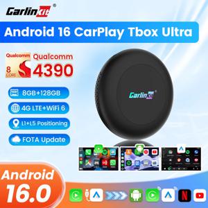 CarlinKit 안드로이드 16 TV 박스 울트라 2, 4390, 8GB RAM, 128GB 저장 공간, 카플레이, AI 박스, 5G, 4G LTE, 무선 안드로이드 오토, 온라인 비디오 스트리밍 박스