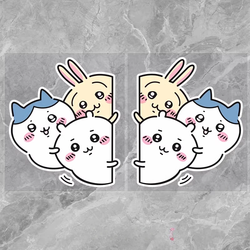 치이카와 지이카와 창의적인 만화 자동차 스티커 스크래치 방지 반사 벽 장식 데칼 차량 바디 아트용