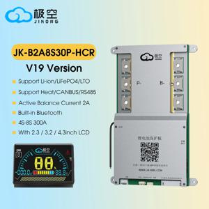지콩 JK BMS B2A8S30P 히트 캔 RS485 4S 8S 12V 24V BMS 4S 리튬인산철 300A 스마트 2A 액티브 밸런서 BMS 8S 24V 리튬인산철 리튬이온 LTO