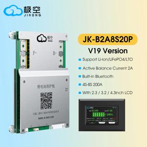 JK BMS B2A8S20P 2.3, 3.2, 4.3인치 LCD 4S 5S 6S 7S 8S 12V 24V 200A 배터리용 2A 액티브 밸런스 BMS (Lifepo4, 리튬이온, LTO)