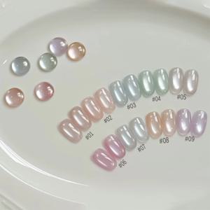 미아넬 10ML 1-10개입 2026 신상 화이트닝 아이스 클리어 글래스 비드 실크 고밀도 파인 텍스처 마그넷 캣아이 젤 네일 폴리쉬