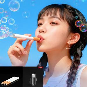 새로운 재미있는 담배 모양 버블 장난감, 버블 액체 포함, 금속 흡연기, 야외 휴대용 파티 소품, 작은 선물