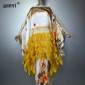 WINYI Boho 비치 플리츠 슬림 드레스 및 코트 여성용 투피스 슈트 보헤미안 트랩 여성 드레스 바닥 길이 휴가용 탑