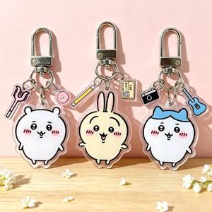 치이카와스 새 아크릴 펜던트 하치와레 우사기 만화 키체인 액세서리 귀여운 애니메이션 키링 백팩 지퍼 장식 선물