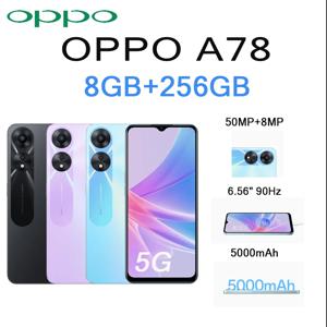 OPPO A78 6.56인치 디스플레이 8GB+256GB 50MP AI 카메라 5000mAh 대용량 배터리 5G LTE 2026 최신 듀얼심 언락 스마트폰
