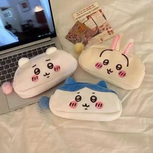귀여운 치이카와 플러시 필통 귀여운 대용량 학생용품 수납 가방 지퍼 화장품 가방 수납 가방 용품