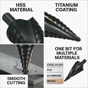HSS 코발트 스텝 드릴 비트, 4-32mm, 나선형 콘형, 삼각형 샹크, 금속 및 목재용, 고속 강철, DIY 공구