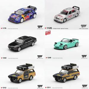 MINI GT 1:64 벤츠 190E 2.5-16 에볼루션 II # 37 포드 푸마 랠리1 # 55 M-스포츠 포드 WRT 알로이 다이캐스트 자동차 모형 컬렉션