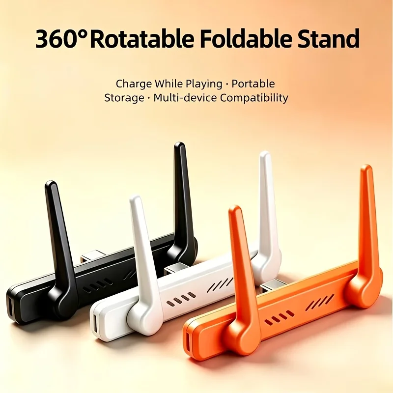360 °   회전식 초고속 충전 거치대, 탈착식 100W 데이터 케이블 컨버터, 모든 타입-C 안드로이드 기기용 접이식 휴대폰 스탠드