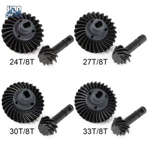 헬리컬 베벨 기어 세트 오버드라이브 언더드라이브 24/8T 27/8T 30/8T 33/8T Axial SCX10 Pro SCX10 II AR44 SCX10 III AR45 Capra F9