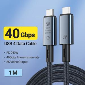 USB4 케이블 40Gbps 240W 8K, 썬더볼트 4 타입 C 고속 충전, 썬더볼트 3, USB 4.0, USB C-C 데이터 전송 케이블 (iPhone 15 Pro/16 Pro/Max, Samsung Galaxy S22/23용)