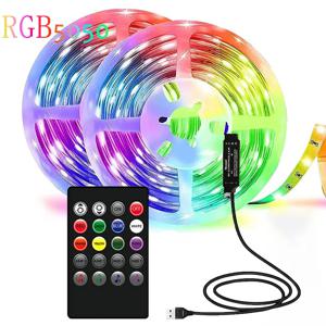 TV 배경 및 분위기 조명에 적합한 LED 스트립 조명, RGB 조명 스트립, 20 키 리모컨, 1m, 30 램프, 5V