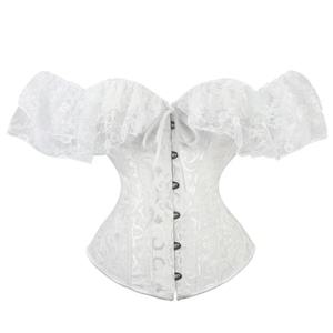 여성용 오버버스트 빈티지 플라워 코르셋 블라우스, 레이스 로리타 코르셋 뷔스티에, 반팔 플러스 사이즈