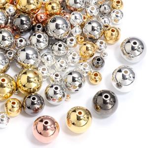 DIY 주얼리 제작 팔찌 목걸이용 CCB 라운드 비즈, 부드러운 라운드 루즈 스페이서 비즈, 3mm, 4mm, 5mm, 6mm, 7mm, 8mm, 10mm, 12mm, 14mm, 로트당 20-500 개