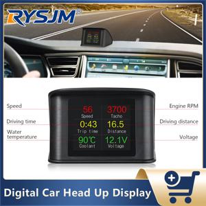 P10 자동차 OBD 헤드업 디스플레이 P10-Pro 속도계 온보드 컴퓨터 타코미터 수온계 속도계 보안 알람 기능 포함